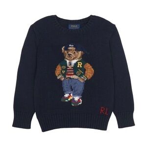NWT Ralph Lauren Baby Navy Sweater with Bear Design- 6 Months